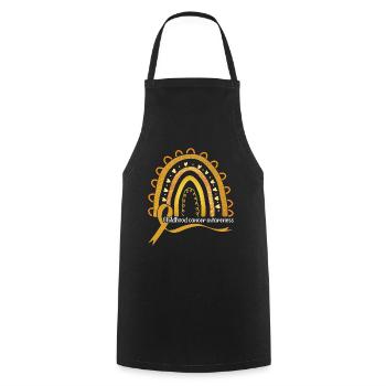 Rainbow Ribbon Childhood Cancer Awareness - Cooking Apron - black - Front - AI Model Male 185 dark (185cm)