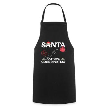 Géocachette Cadeau de Noël Geocacher - Tablier de cuisine - noir - Devant - AI Model Male 185 dark (185cm)