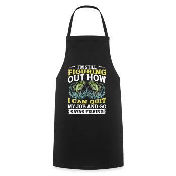Fishing Kayak Paddling - Cooking Apron - black - Front - AI Model Male 185 dark (185cm)