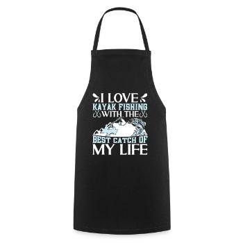 Fishing Kayak Paddling - Cooking Apron - black - Front - AI Model Male 185 dark (185cm)