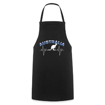 Kangourou Heartbeat Australia Day Australian - Tablier de cuisine - noir - Devant - AI Model Male 185 dark (185cm)