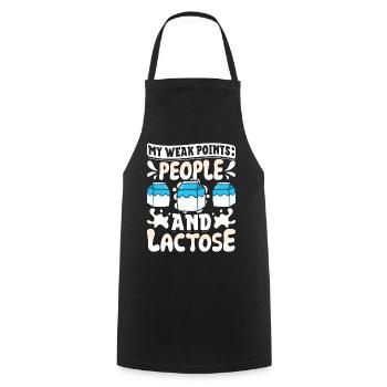 Lactose Intolerant Dairy - Cooking Apron - black - Front - AI Model Male 185 dark (185cm)