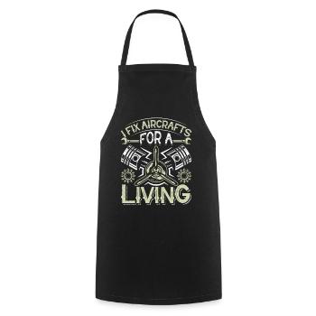 Love Avion aviation - Tablier de cuisine - noir - Devant - AI Model Male 185 dark (185cm)