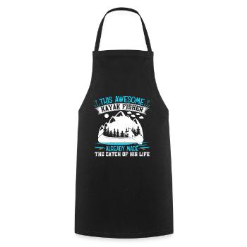 Fishing Kayak Paddling - Cooking Apron - black - Front - AI Model Male 185 dark (185cm)
