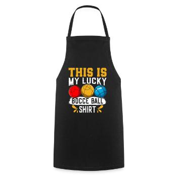 Funny Bocce Game - Cooking Apron - black - Front - AI Model Male 185 dark (185cm)