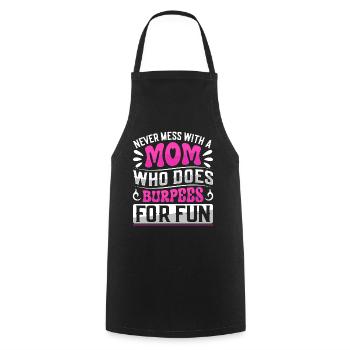 Burpees Exercices Entraînement - Tablier de cuisine - noir - Devant - AI Model Male 185 dark (185cm)