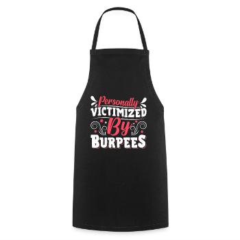 Burpees Exercices Entraînement - Tablier de cuisine - noir - Devant - AI Model Male 185 dark (185cm)