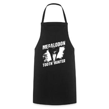 Megalodon Tooth Hunter - Requin mégalodon - Tablier de cuisine - noir - Devant - AI Model Male 185 dark (185cm)