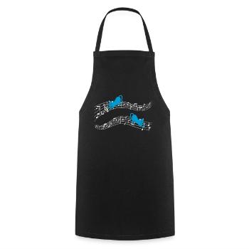 Clef Cat Playing On Musical Notes Musician - Cooking Apron - black - Front - AI Model Male 185 dark (185cm)
