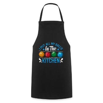 Funny Bocce Game - Cooking Apron - black - Front - AI Model Male 185 dark (185cm)
