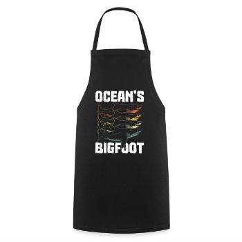 Le Bigfoot des Océans - Megalodon Shark - Tablier de cuisine - noir - Devant - AI Model Male 185 dark (185cm)