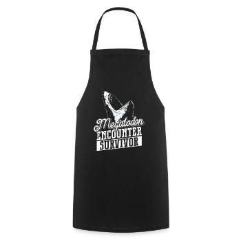 Megalodon Encounter Survivor - Megalodon Shark - Cooking Apron - black - Front - AI Model Male 185 dark (185cm)