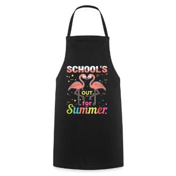 Summer Flamingo Bye Schools Out Happy Last Class - Cooking Apron - black - Front - AI Model Male 185 dark (185cm)