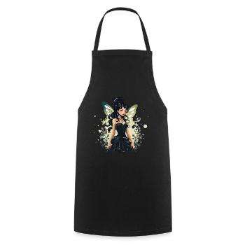 Fée enchanteresse aux ailes étincelantes pour dames - Tablier de cuisine - noir - Devant - AI Model Male 185 dark (185cm)