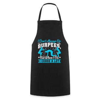 Burpees Exercices Entraînement - Tablier de cuisine - noir - Devant - AI Model Male 185 dark (185cm)
