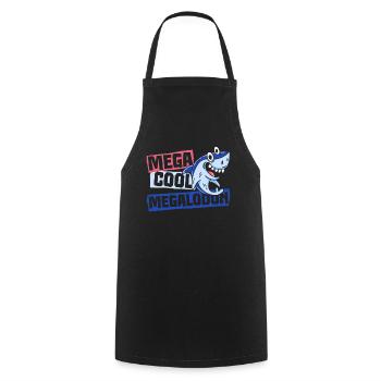 Mega Cool Megalodon - Megalodon Boys Shark - Cooking Apron - black - Front - AI Model Male 185 dark (185cm)