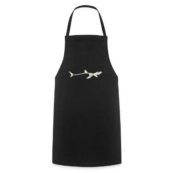 Megalodon Skeleton - Megalodon Halloween Shark - Cooking Apron - black - Front - AI Model Male 185 dark (185cm)