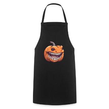 Citrouille avec visage de mégalodon - Requin d’Halloween - Tablier de cuisine - noir - Devant - AI Model Male 185 dark (185cm)