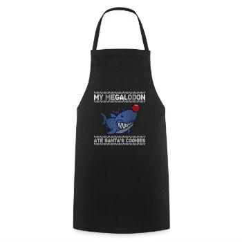 Mon mégalodon a mangé les biscuits - Tablier de cuisine - noir - Devant - AI Model Male 185 dark (185cm)