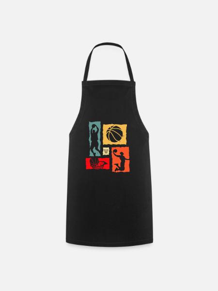 Joueur de basket-ball rétro - Tablier de cuisine - noir