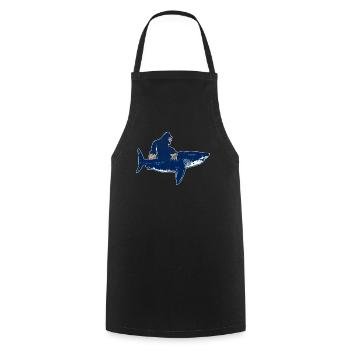Bigfoot monte un mégalodon - Requin mégalodon - Tablier de cuisine - noir - Devant - AI Model Male 185 dark (185cm)