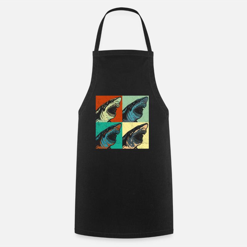 Megalodon Pop Up Retro - Megalodon Shark - Tablier de cuisine - noir