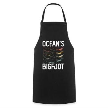 Le Bigfoot des Océans - Megalodon Shark - Tablier de cuisine - noir - Devant - AI Model Male 185 dark (185cm)