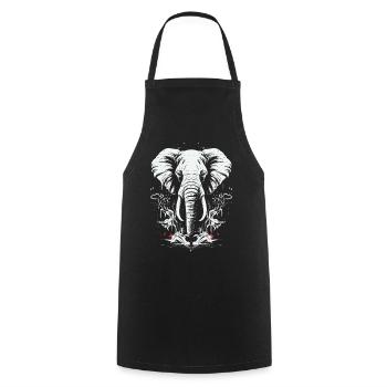 Elephant Africa Animal Motif Wild Animals Animals - Cooking Apron - black - Front - AI Model Male 185 dark (185cm)