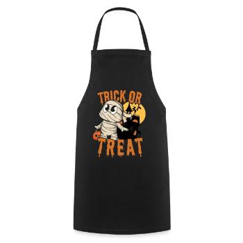 Halloween Trick or Treat avec Creepy Mummy - Tablier de cuisine - noir - Devant - AI Model Male 185 dark (185cm)