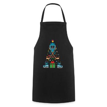 Dezember 2021 Winter Hockeyspieler Weihnachten - Kochschürze - Schwarz - Vorne - AI Model Male 185 dark (185cm)