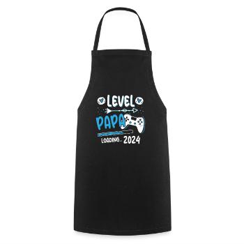 Papa Level Loading 2024 - Cooking Apron - black - Front - AI Model Male 185 dark (185cm)