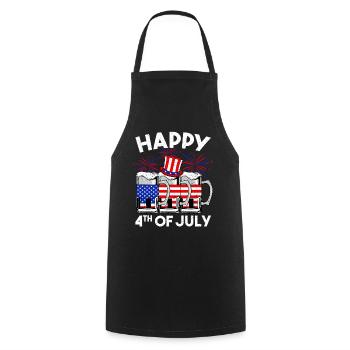 USA America American Independence Day 4th of July - Cooking Apron - black - Front - AI Model Male 185 dark (185cm)