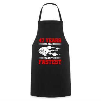 47 Years Ago I Was The Fastest - Cooking Apron - black - Front - AI Model Male 185 dark (185cm)