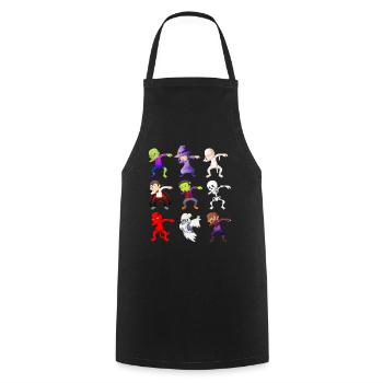 Dabbing Halloween Skeleton Zombie Pumpkin Mummy - Cooking Apron - black - Front - AI Model Male 185 dark (185cm)