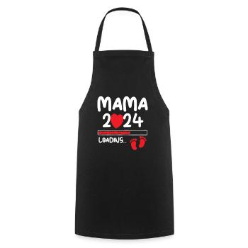 Mama Loading 2024 - Kochschürze - Schwarz - Vorne - AI Model Male 185 dark (185cm)