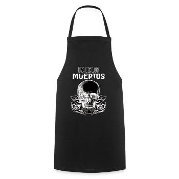 SugarSkull Dia De Los Muertos Day Of Dead Floral - Cooking Apron - black - Front - AI Model Male 185 dark (185cm)