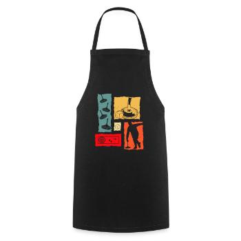Curling Retro Vintage Ice Cane Player - Tablier de cuisine - noir - Devant - AI Model Male 185 dark (185cm)