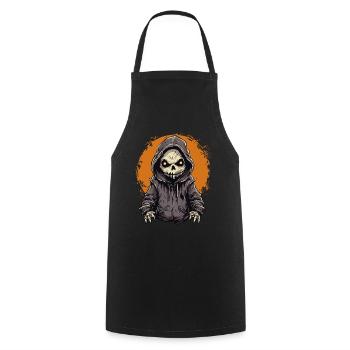 Gruseliger süßer Grim Reaper Vollmond Halloween - Kochschürze - Schwarz - Vorne - AI Model Male 185 dark (185cm)