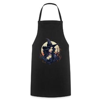 Sorcière élégante au clair de lune: Halloween avec magie - Tablier de cuisine - noir - Devant - AI Model Male 185 dark (185cm)