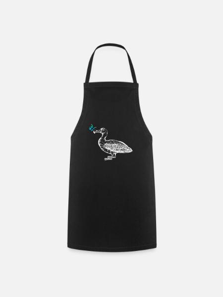 Seagull with butterfly - Cooking Apron - black