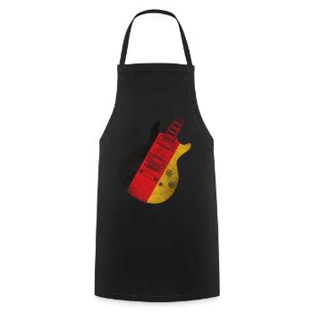 German Flag Guitar - Cooking Apron - black - Front - AI Model Male 185 dark (185cm)