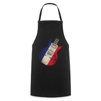 France Flag Guitare - Tablier de cuisine - noir - Devant - AI Model Male 185 dark (185cm)