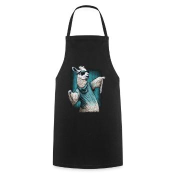 Llama Alpaca Animal Gift Idea - Cooking Apron - black - Front - AI Model Male 185 dark (185cm)