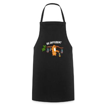 Be Different cat with bats and fireworks - Cooking Apron - black - Front - AI Model Male 185 dark (185cm)