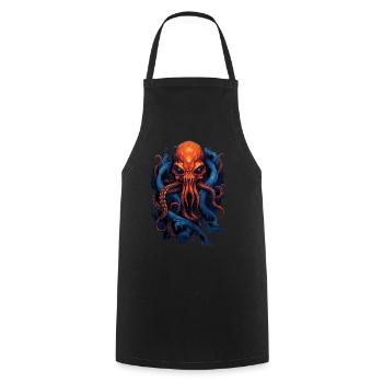 Alien Skull Octopus Squid Animal Creature - Cooking Apron - black - Front - AI Model Male 185 dark (185cm)