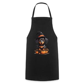 Cute Dachshund Halloween Dog Lover Design - Cooking Apron - black - Front - AI Model Male 185 dark (185cm)