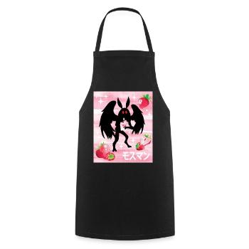 Mothman Erdbeereen Shake - Kochschürze - Schwarz - Vorne - AI Model Male 185 dark (185cm)
