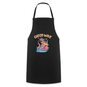 Catch Wave Surfer Skelett Oktopus Krake - Kochschürze - Schwarz - Vorne - AI Model Male 185 dark (185cm)