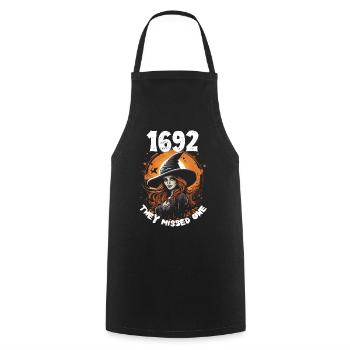 Salem Witch 1692 - Magical Halloween Design - Cooking Apron - black - Front - AI Model Male 185 dark (185cm)