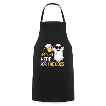 Funny Ghost Beer Lover Lazy Creepy Halloween - Cooking Apron - black - Front - AI Model Male 185 dark (185cm)